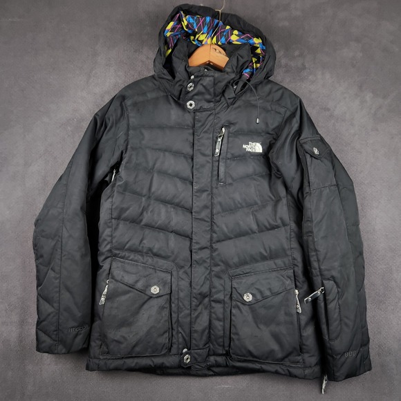 The North Face Cryptic 600 RECCO Quilted Down Ski Jacket Womens Medium Black
